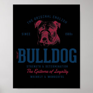Stilvoller Vintage-Englischer Bulldogge Poster