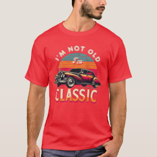 Stilvoller Vintage-Klassiker-Auto-Mode-Kunst-Stadt T-Shirt