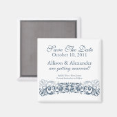 Stilvoller Vintage-Scroll Save The Date Magnet (Vorderseite/Rückseite)