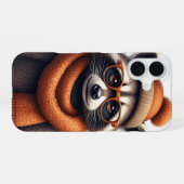 Stilvoller Waschbär iPhone 16 Hülle (Rückseite (Horizontal))