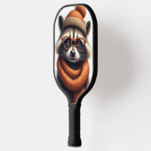 Stilvoller Waschbär Pickleball Schläger (Links)