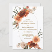 stilvoller Wasserfall Terrakotta Hochzeit Einladung (Vorderseite)