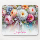 Stilvoller Wasserfarben-Blumen- Ihr benutzerdefini Mousepad (Vorne)