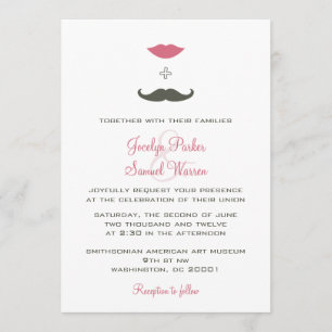 Stilvoller Wedding Schnurrbart und Lippen Einladung
