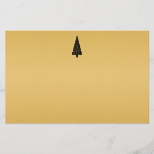 Stilvoller Weihnachtsbaum. Schwarzes und Gold Briefpapier (Vorderseite)
