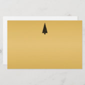 Stilvoller Weihnachtsbaum. Schwarzes und Gold Briefpapier (Vorne/Hinten)