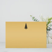 Stilvoller Weihnachtsbaum. Schwarzes und Gold Briefpapier (Stehend Vorderseite)