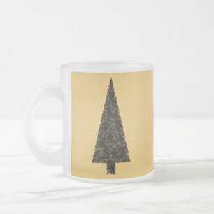 Stilvoller Weihnachtsbaum. Schwarzes und Gold Mattglastasse