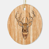 Stilvoller Weiß Schwanz Hirschkopf Leichtholz Deko Keramik Ornament (Links)