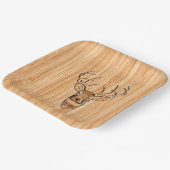 Stilvoller Weiß Schwanz Hirschkopf Leichtholz Deko Pappteller (Gewinkelt)