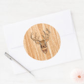 Stilvoller Weiß Schwanz Hirschkopf Leichtholz Deko Runder Aufkleber (Umschlag)