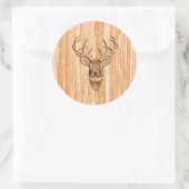 Stilvoller Weiß Schwanz Hirschkopf Leichtholz Deko Runder Aufkleber (Tasche)