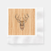 Stilvoller Weiß Schwanz Hirschkopf Leichtholz Deko Serviette (Vorderseite)