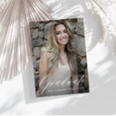 stilvoller weißer Abschluss Save the Date Postkarte