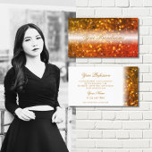 Stilvoller weißer Orangenfein Glitzer Glamour Visitenkarte