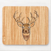 Stilvoller weißer Schwanz-Rotwild-Kopf-hölzerner Mousepad (Vorne)