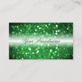 Stilvoller weißer und grüner funkelnder Glitzer Mo Visitenkarte (Vorderseite)