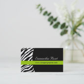 Stilvoller Zebra BusinessCards:: {Horizontal} Visitenkarte (Stehend Vorderseite)