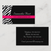Stilvoller Zebra-Druck:: Visitenkarten Visitenkarte (Vorne/Hinten)