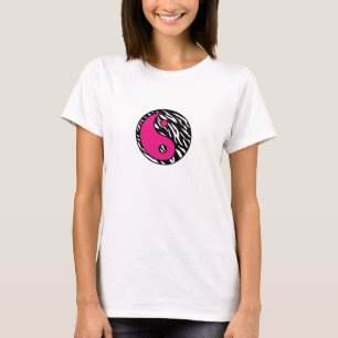 Stilvoller Zebra-Streifen mit rosa Yin Yang Shirt
