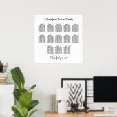 Stilvolles 13 Tisch Hochzeitskartentabelle Poster (Heimbüro)