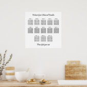 Stilvolles 13 Tisch Hochzeitskartentabelle Poster (Küche)
