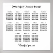 Stilvolles 13 Tisch Hochzeitskartentabelle Poster (Vorne)