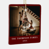 Stilvolles 2024 Family Foto Minimalistisch Dunkelr Keramikornament (Rechts)