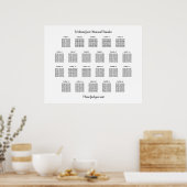 Stilvolles 22 Table Wedding Seating Chart Poster (Küche)