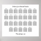 Stilvolles 26 Table Wedding Seating Chart Poster (Vorne)