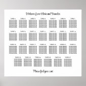 Stilvolles 27 Table Wedding Seating Chart Poster (Vorne)