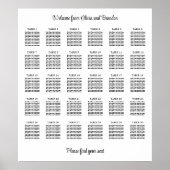 Stilvolles 30 Tisch Hochzeitsstühle-Chart-Poster Poster (Vorne)