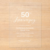 Stilvolles 50. Hochzeitstag Acryleinladungen (Vorderseite)