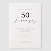 Stilvolles 50. Hochzeitstag Pergament Einladungen (Vorderseite)