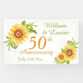 Stilvolles 50-jähriges Party der Blumenblume Banner