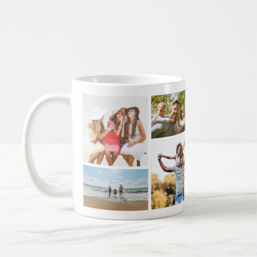 Stilvolles 8-Foto-Collage-Andenken Kaffeetasse (Links)