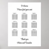 Stilvolles 9 Table Wedding Chart Poster (Vorne)