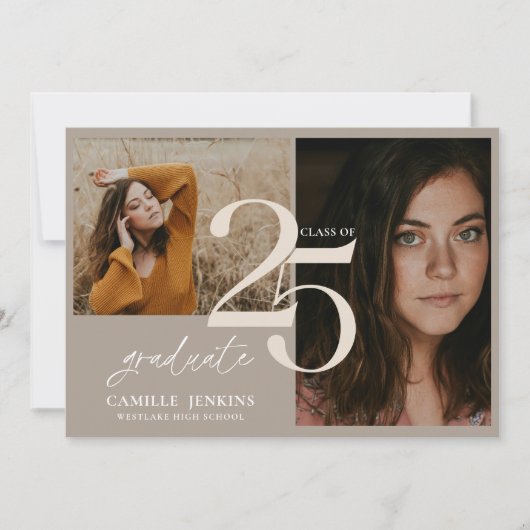 Stilvolles Abschluss Class 2025 Party Einladung (Vorderseite)