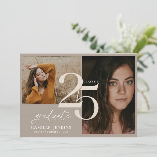 Stilvolles Abschluss Class 2025 Party Einladung (Stehend Vorderseite)