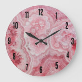 Stilvolles Agate Elegant Pink Große Wanduhr (Vorderseite)