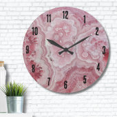 Stilvolles Agate Elegant Pink Große Wanduhr
