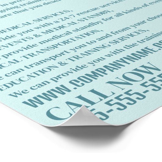 Stilvolles Ambulanzdesign, EMT, paramedische Werbu Poster (Ecke)