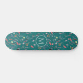 Stilvolles Aquamarines blaues Blumenwasser Skateboard (Horizontal)