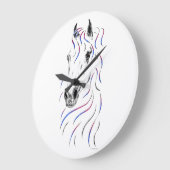 Stilvolles Arabisches Pferd Große Wanduhr (Winkel)