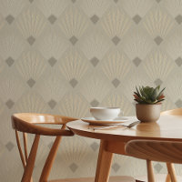 Stilvolles Art Deco Beige & Cream Geometric Design