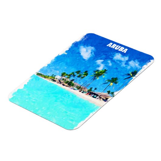 Stilvolles Aruba Caribbean Beach Paradise Magnet (Linke Seite)