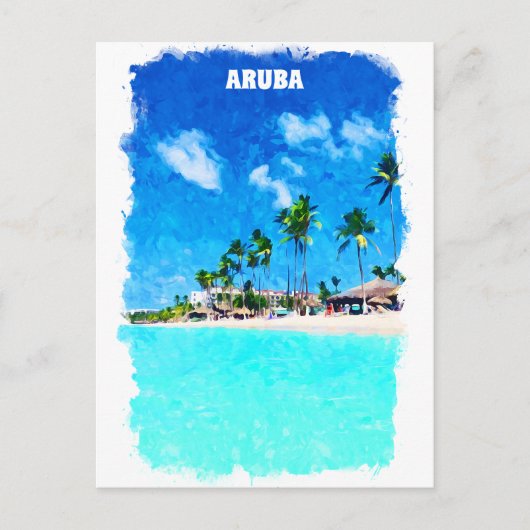 Stilvolles Aruba Caribbean Beach Paradise Postkarte (Vorderseite)