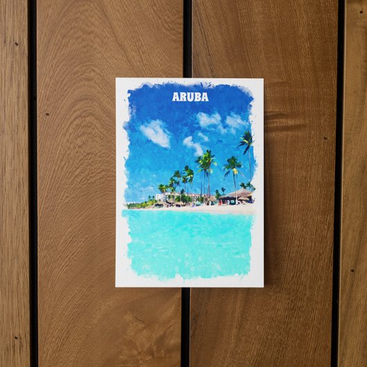Stilvolles Aruba Caribbean Beach Paradise Postkarte