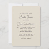 Stilvolles ästhetisches cremefarbenes Brautparty Einladung (Vorderseite)