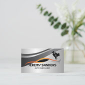 Stilvolles Auto-Logo | Mechanisches Wrench-Logo Visitenkarte (Stehend Vorderseite)